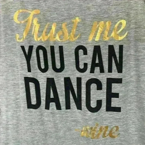 Chin-Up Apparel- Trust me you can dance -Wine, gray racerback tank top - Picture 2 of 5